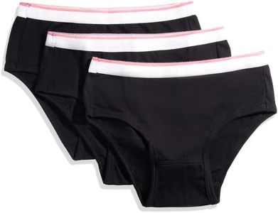 Feathers Girls Solid Black Snug Fit Tagless Briefs Underwear - 100% Cotton Super Soft Panties