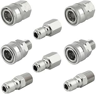 Raincovo Pressure Washer Quick Connect 3/8 Inch, Pressure Washer Fittings, Stainless Steel Adapter Set, Female and Male Thread, 8 Pieces