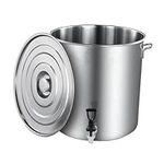 Stock Pot with Spigot - Stock Pot, Commercial Round Soup Pot with Lid, Food Grade Stainless Steel Soup Bucket with Soup Pot with Handle, Perfect for Storing Water and Rice (Size : 30x30cm)