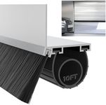 BEAMNOVA 10Ft Universal Garage Door Bottom Seals Weatherproof Garage Door Seals Bottom Rubber with Brush and Aluminum Track Garage Door Seal Retainer U Shape+O Ring Bottom of Garage Door Rubber Seal