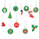 Party Propz Swirls Decoration for Christmas Party - Set of 12Pcs for Christmas Hanging Decorations | Christmas Decorations Items for Home | Christmas Party Decoration | Merry Christmas Hanging