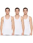 Van Heusen Men Vest - 100% Combed Cotton - Pack of 3 - Anti Bacterial, Quick Dry, Soft Handfeel_10071_White_M