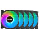 upHere RGB LED 120mm Case Fan,Quiet Edition High Airflow Adjustable Color PC Cooling Fan for Computer Cases,5-Pack (C8123-5)