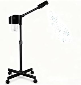 Professional Facial Steamer, Hot Mist Spray, Vaporizador Facial Steamer for Esthetician, Height Adjustable, SPA at Home, Black