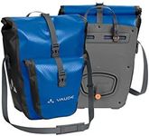 VAUDE Aqua Plus - Rear Pannier Bike Bag - Set of 2 - PVC-Free Tarpaulin Bike Panniers - Waterproof Pannier Bags with Front Pocket and 51 Litre Total Storage Volume