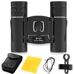 XdealCozyxc 8X21 HD Foldable Compact Mini Binoculars for Adults Kids Bird Watching Opera Concert Football Game