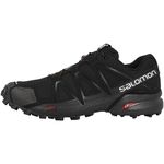 Salomon Speedcross 4 Men's Trail Running Shoes, Offering Aggressive Grip, Precise Foothold, and Lightweight Protection, Black, 9.5