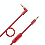 KAPON Replacement Beats Audio Cable Cord Wire with Inline Remote and Microphone for Beats by Dr. Dre Headphones Solo Studio Pro Detox Wireless Mixr Executive Pill (Red)