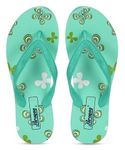 PARAGON HWK3726L Women's Turquoise Hawai Slippers | Comfortable Everyday Waterproof Flip Flops with Cushioned Footbed, Anti-Skid Soles, Sturdy Straps and Stylish Design | Perfect for Everyday Use