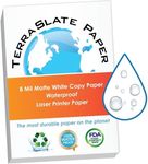 TerraSlate Copy Paper Waterproof Laser Printer, Rain Weatherproof, 8 Mil, 8.5x11-inch, 250 Sheets