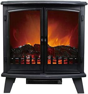 Heller 1800W Free Standing Electric Double Door Fireplace Heater