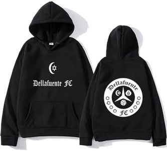 Parkourer Sudaderas de Forro Polar con Capucha Hombre/Mujere Dellafuente F.C Impreso Manga Larga Hoodie Hip Hop Manga Larga Hoodie Entrenamiento Casual Dellafuente Ropa