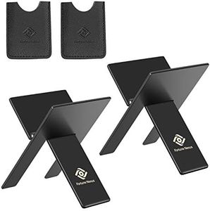 Fortune Nexus® Stainless Steel Cigar Stands with PU Leatherette Pouches - 2 Packs