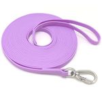 ZALER Long Dog Leash, Waterproof Dog Training Leashes 50 feet, Odor Proof Recall Long Line Lead with Aviation Aluminum Screw Lock Carabiner Clip for Small, Medium, Large Dogs (50FT, Purple)