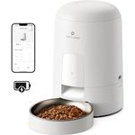 PETLIBRO Automatic Cat Feeder, Battery Operated, Smart WiFi App Control, Wireless Dry Food Auto Dispenser, Compact Design, Timed Biscuit Feeding, Easy to Use, Portion Adjustable (White, 2L)