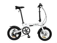 ECOSMO 16" Lightweight Alloy Folding City Bike Bicycle,6 SP SHIMANO, Dual Disc brakes - 16AF02W