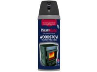 Plasti-kote 26030 Wood Stove Twist and Spray ,Black,400ml