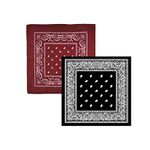 WedDecor Pack of 2 Bandana Cotton Unisex Head Scarf Combo Paisley Design Headband Breathable Men Women Children Fashion Accessory for Riding, Outdoor