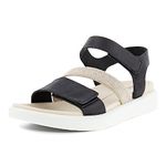 ECCO Women's Flowt 2 Band Sandal, Black, 7-7.5