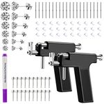 YASPIT Ear Piercing Gun Kit, 2Packs Ear Piercing Kit,Ear Nose Self Piercing Machine, Professional Body Piercing Kit with Earrings Backs For Salon Home Piercing (Double Black)