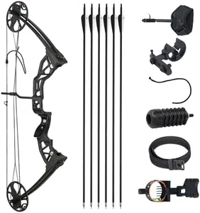 S F Archery Compound Bow Package for Adults and Teens,Hunting Shooting Practice Archery Hunting Accessories Hunting Gear，19”-30” Draw Length，20-70 Lbs Draw Weight，320 fps，Right Handed