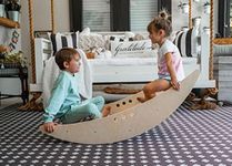 Avenlur Rocking Boat Stair Climber Montessori and Waldorf Style Balancing Step Ladder Rocker Activity Center for Toddlers, Kids, Homeschool, Daycare Seats up to 4 Children Ages 1-6yrs