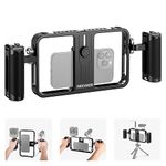 NEEWER Phone Stabilizer Video Rig Kit, Aluminum Handheld Phone Cage with Silicone Handles&Adjustable Phone Clip Compatible with iPhone 14 Plus 14 Pro Max 13 Pro Max Samsung for Vlogging Live Streaming