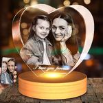 Emoragifou 3D Crystal Photo, Personalized Gifts for Dad, Father, Wife, Men, Her, Mom, Husband, Customized Birthday Gifts with Your Own Photo, Anniversary Memorial Gifts, Couples Gifts