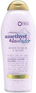 OGX Calming + Amethyst & Lavender Body Scrub & Wash, Gently Exfoliating, 19.5 fl oz