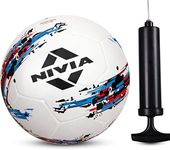 Nivia Storm White Moulded Football with Ball Pump Football - Size: 5 (Pack of 1, White)