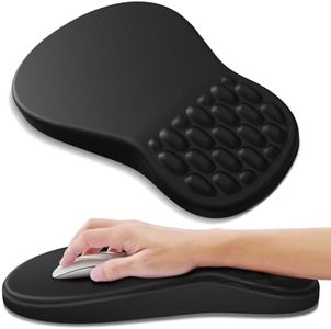 YIWEI Ergonomic Mouse Pad with Wrist Rest Support, Mousepad with Comfortable Memory Foam Wrist Rest and Non-Slip PU Base for Pain Relief, Computer, Laptop, Office, Home (Black)