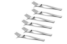 Shapes Alpine Stainless Steel Dinner Fork Set - 6 Pieces | 18 cm | Sleek Design | Durable Construction | Ideal for Home and Kitchen | Dishwasher Safe | Perfect for Dining