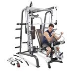 Marcy MD9010G Home Gym – Smith Machine with Weight Bench for Full Body Strength Training