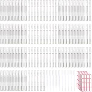 Olutacot 110 Pcs 3 ml Empty Cuticle Oil Pen Transparent Twist Pen Empty Nail Oil Pen with Brush Tip Cosmetic Container Applicator for Homemade Nail Oil, Lip Gloss, Eyelash Growth Liquid, White