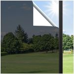 Haton One Way Window Film Reflective Window Films for Sun Blocking, Window Tint for Home Non-Adhesive Static Cling Heat Blocking Reflective Mirror Window Covering, Black Silver 17.5"x78.7"