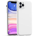 DEENAKIN Compatible with iPhone 11 Pro Max Case with Screen Protector - Enhanced Camera Protection - Smooth Baby Skin-Like Feel Silicone Cover - Slim Protective Phone Case 6.5" - White