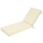 BayHomes Chaise Lounge Cushions Outdoor,Pool Lounge Chair Cushions with Ties and Non-Slip Bottom,72 x 21 x 3 Inch Waterproof Sunbrella Chaise Lounge Cushions for Outdoor Furniture，Cream