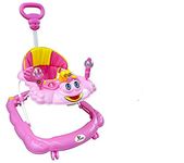 Sunbaby Froggy Face Baby Walker with Soft Cushioned Seat -Pink