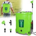 Battery Powered Knapsack Sprayer 20L,100PSI Pressure Spray Compatible With Makita 18V Battery,Backpack Sprayer With 4 Nozzles,5.3Gal for Garden,Spraying & Cleaning(No battery)