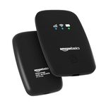 Amazon Basics 4G LTE Wireless Dongle with All Sim Network Support|Single_Band Plug & Play Data Card Stick with Up to 150Mbps WiFi Hotspot|2200Mah Rechargeable Battery| Sim Adapter Included (Black)
