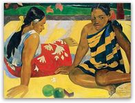 Paul Gauguin Wall Art - Two Women of Tahitian Poster - Famous Oil Painting Reproduction - Classic Print Vintage Home Decor for Bedroom Kitchen Bathroom Unframed(12×16in/30×40cm)