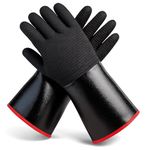 Grill Armor BBQ Gloves – Waterproof Extreme Heat Resistant 932℉ Oven Gloves for Cooking, Grilling, Baking, Camping – Handle Hot Food in Kitchen, Smoker, Cast Iron, Fire Pit, Pizza, Fryer, Barbecue