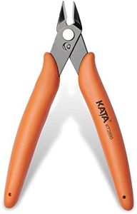 KATA 5 Inch Micro Wire Cutters, Precision Mini Flush Cutters and Clean Cut Pliers for Electronics, Model, Jewelry, Model Kits, Orange