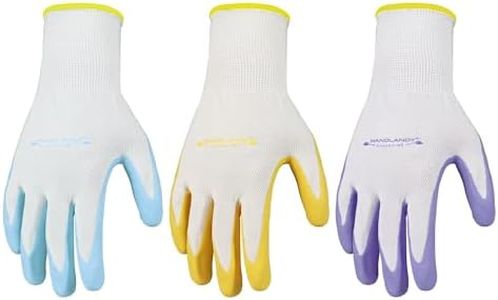 HANDLANDY 3 Pairs Womens Gardening Gloves, Breathable Nitrile Coated Outdoor Yard Work Gloves, Best Gift for Ladies Gardener, Medium