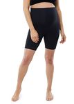 Ingrid & Isabel Basics Active Maternity Bike Short, Comfortable Fold Over Panel, Black, Black, Large
