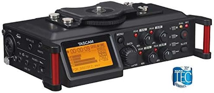 TASCAM 4-Channel Portable Audio Recorder for Videographers, 4 Combo XLR/TRS Inputs, 2 Internal Mics, Limiter, HP Filter (DR-70D)