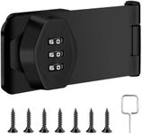 4 Inch Mechanical Password Rotary Hasp Locks 3-Digit Keyless Password Combination Lock Cabinet Combination Lock Twist Knob Hasp Latch Lock for Cabinets Barn Door Closet Box(Black)
