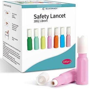 Glucoracy Safety Lancets, Sterile, Top Push Button Activated, 30 Gauge, 1.8 mm, 100 Count, 1 Pack