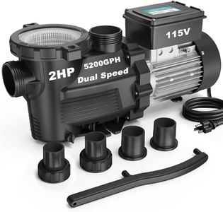 Vidapool 2HP In/Above Ground Pool Pump, 5200GPH Dual Speed High Flow 115V Powerful Self Primming Swimming Pool Pumps with Filter