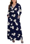 HAOMEILI Women's L-5XL Long Sleeve V-Neck Plus Size Casual Maxi Dresses with Pockets, Long Sleeve L-n, XL Plus